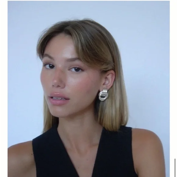 Heaven Mayhem Silver Hoop Earrings - Picture 5 of 5